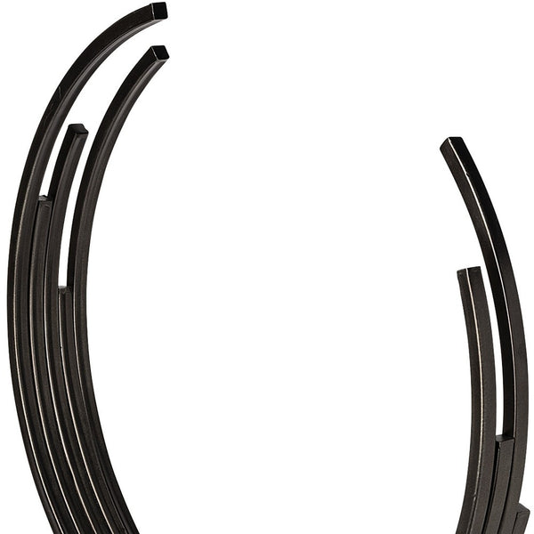 Homeroots 20" Black Iron Modern Abstract Tabletop Sculpture  Iron 392518