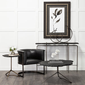 Homeroots 20" Black Iron Modern Abstract Tabletop Sculpture  Iron 392518