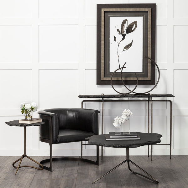 Homeroots 20" Black Iron Modern Abstract Tabletop Sculpture  Iron 392518