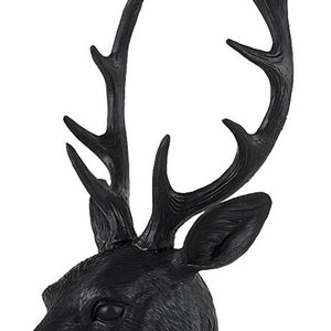 Homeroots Black Resin Suited Deer Bust Sculpture  Metal 392529