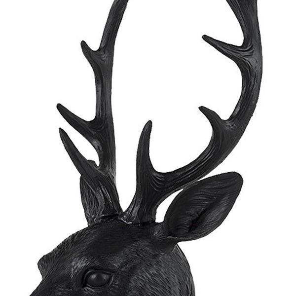 Homeroots Black Resin Suited Deer Bust Sculpture  Metal 392529