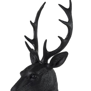 Homeroots Black Resin Suited Deer Bust Sculpture  Metal 392529