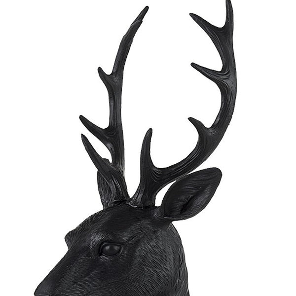 Homeroots Black Resin Suited Deer Bust Sculpture  Metal 392529