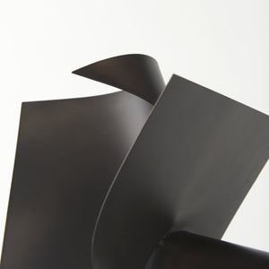 Homeroots 12" Contempo Antiqued Black Abstract Sculpture  Metal 392535