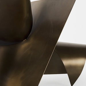 Homeroots 18" Contempo Antiqued Gold Abstract Sculpture  Metal 392543