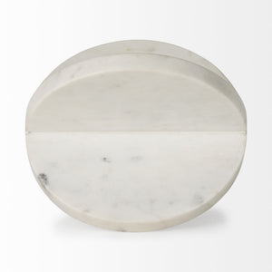 Homeroots White Marble Geometric Circular Sculpture  Metal 392553