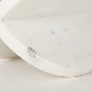 Homeroots White Marble Geometric Circular Sculpture  Metal 392553