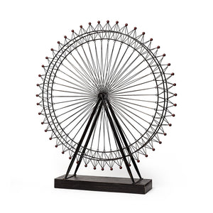 Homeroots Metal And Wood London Eye Moveable Sculpture  Metal 392560
