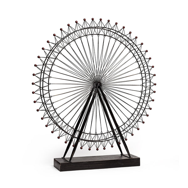 Homeroots Metal And Wood London Eye Moveable Sculpture  Metal 392560