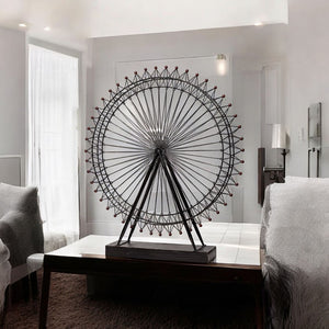 HomeRoots Metal London Eye Moveable Sculpture - Modern Industrial Accent for Home or Office Decor, 32" H 392560