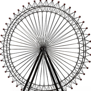 Homeroots Metal And Wood London Eye Moveable Sculpture  Metal 392560