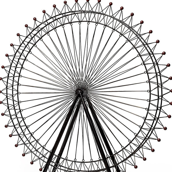 Homeroots Metal And Wood London Eye Moveable Sculpture  Metal 392560