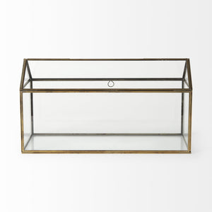 Homeroots 6" Gold Glass Desk Organizer  Glass 392579