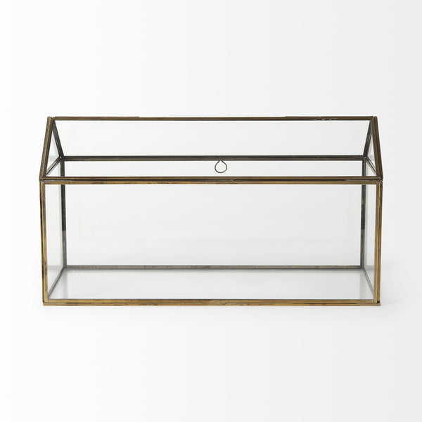 Homeroots 6" Gold Glass Desk Organizer  Glass 392579