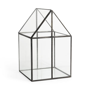 Homeroots 10" Clear And Black Glass And Metal Terrarium Box  Glass And Metal 392582