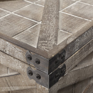 Homeroots Set Of Three Brown Wooden Storage Boxes  Solid Wood 392583