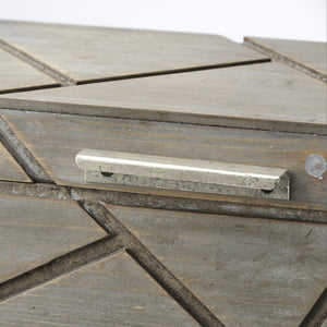 Homeroots Set Of Two Gray Wooden Boxes With Carved Details  Solid Wood 392584