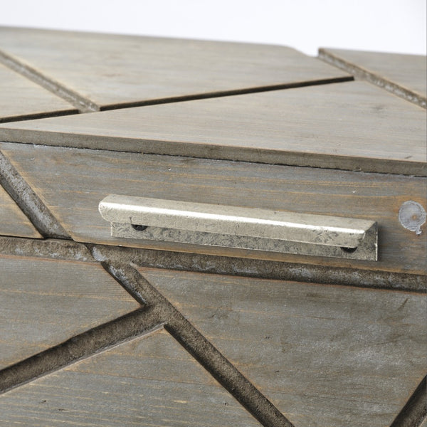 Homeroots Set Of Two Gray Wooden Boxes With Carved Details  Solid Wood 392584