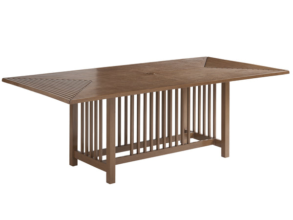 Lexington Tommy Bahama Outdoor 3925-876c Contemporary Rectangular Dining Table – Elegant Outdoor Living With Premium Design Features Medium Brown Wood 3925-876c