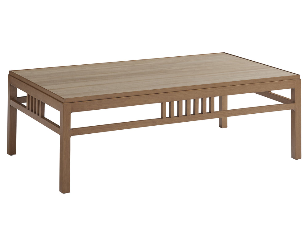 Lexington Tommy Bahama Outdoor 3925-945c Contemporary Rectangular Cocktail Table For Elegant Outdoor Living & Stylish Design Medium Brown Wood 3925-945c