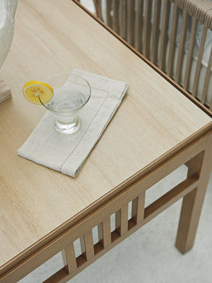 Lexington Tommy Bahama Outdoor 3925-955c Contemporary Rectangular End Table For Elevated Indoor-outdoor Living Spaces Medium Brown Wood 3925-955c