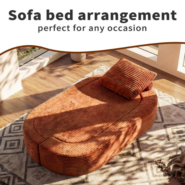English Elm 78.7" Convertible Corduroy Futon Sofa High Density Foam Sleeper Bed for Guests W3108P416090