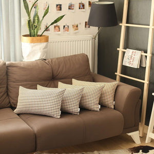 Homeroots Set Of 4 Peach Houndstooth Lumbar Pillow Covers   392602