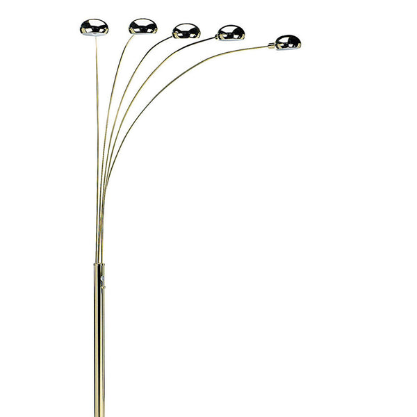 English Elm 84" Tall Metal Floor Lamp - Elegant Polished Brass Finish With 5 Adjustable Arching Arms For Versatile Lighting B072116042