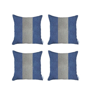 Homeroots Set Of 4 Blue And White Center Pillow Covers   392634