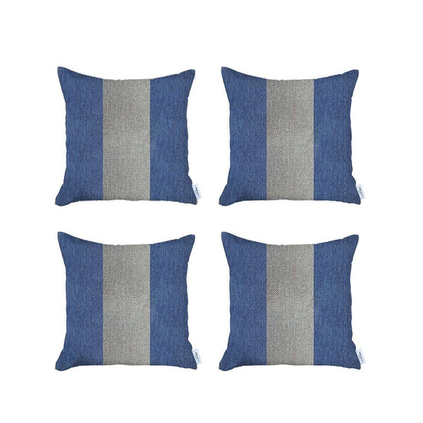 Homeroots Set Of 4 Blue And White Center Pillow Covers   392634