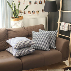 Homeroots Set Of 4 Blue Houndstooth Pillow Covers   392664