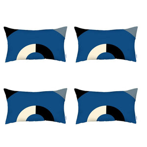 Homeroots Set Of 4 Blue Modern Lumbar Pillow Covers   392695