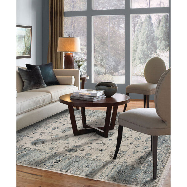 Capel Rugs Landis-ushak Vintage-modern Area Rug Collection – Distressed Designs For Timeless Elegance Ivory Blue, Grey 100% Olefin 3927rs09001200630