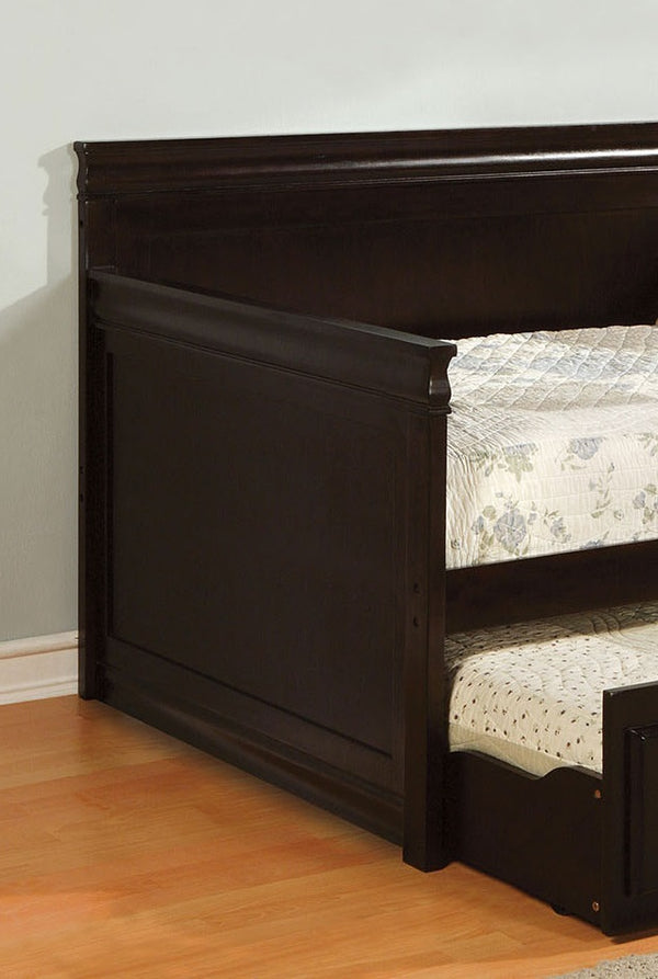 English Elm Traditional English Daybed With Twin Trundle Espresso Finish — Platform Slat Kit Included, Guest-Ready 81" B2741S00484