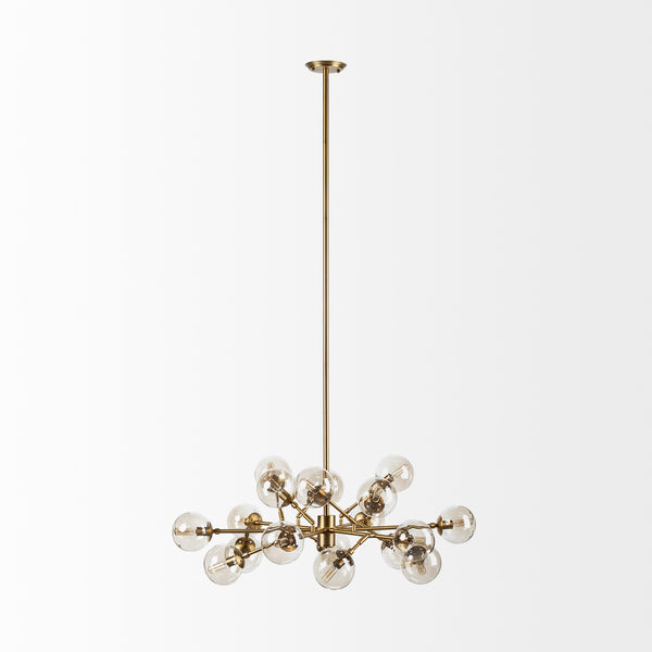 Homeroots Gold Metal Eighteen Bulb Hanging Chandelier   392826