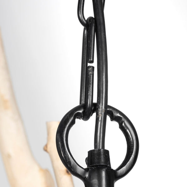 Homeroots Wood And Metal Starburst Six Bulb Hanging Light   392827