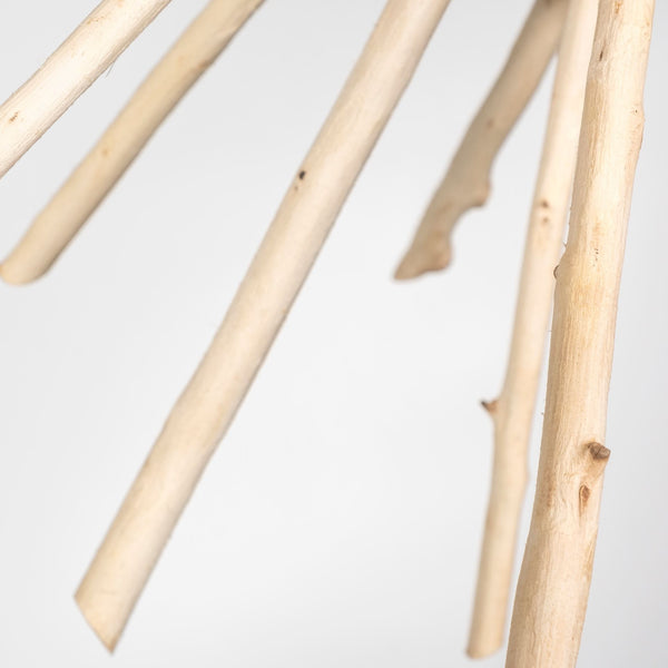 Homeroots Wood And Metal Starburst Six Bulb Hanging Light   392827