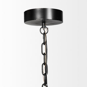 Homeroots Industrial Black Metal Hanging Pendant Light   392831