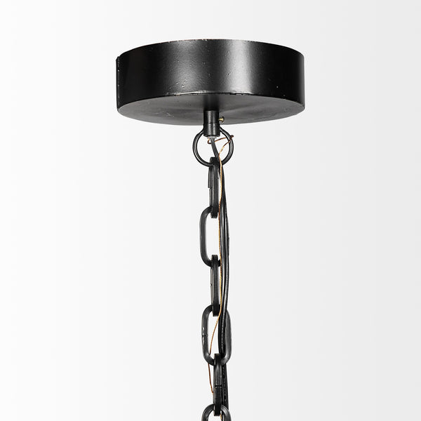 Homeroots Industrial Black Metal Hanging Pendant Light   392831