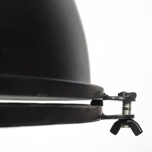 Homeroots Industrial Black Metal Hanging Pendant Light   392831