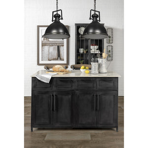 Homeroots Industrial Black Metal Hanging Pendant Light   392831