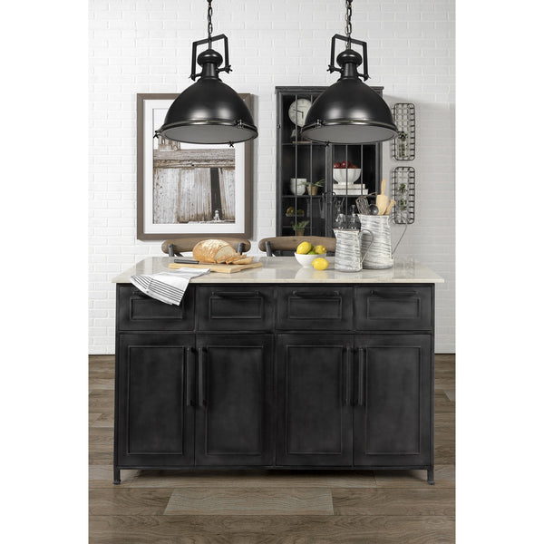 Homeroots Industrial Black Metal Hanging Pendant Light   392831