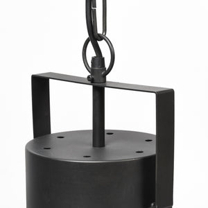 Homeroots Black Lantern Metal Dimmable Ceiling Light With Black Shades   392832