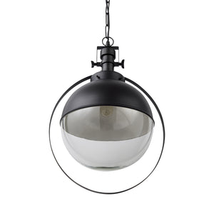 Homeroots Black Metal Sphere Pendant Hanging Light   392833