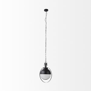 Homeroots Black Metal Sphere Pendant Hanging Light   392833