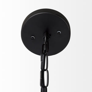 Homeroots Black Metal Sphere Pendant Hanging Light   392833