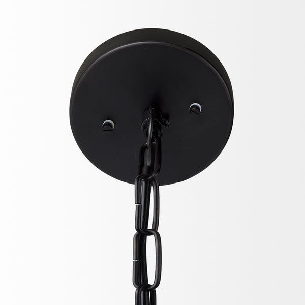 Homeroots Black Metal Sphere Pendant Hanging Light   392833