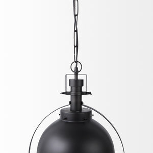 Homeroots Black Metal Sphere Pendant Hanging Light   392833