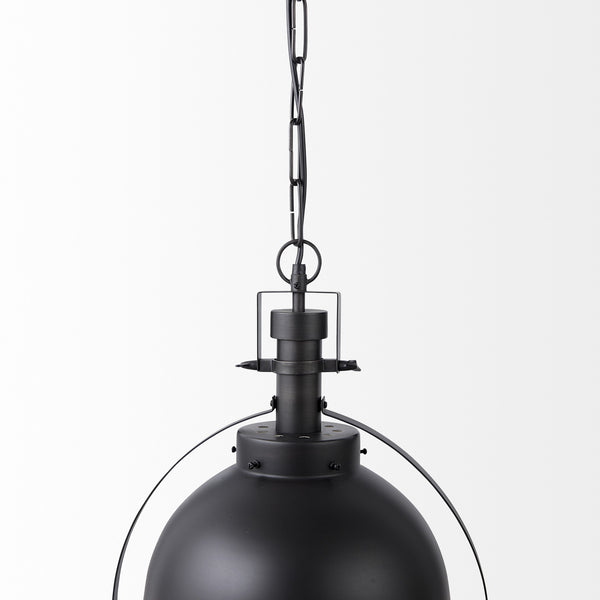 Homeroots Black Metal Sphere Pendant Hanging Light   392833