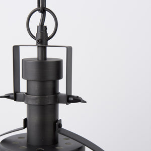 Homeroots Black Metal Sphere Pendant Hanging Light   392833